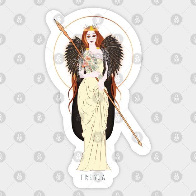 Freya - Norse Goddess Freyja Sticker by Witchling Art